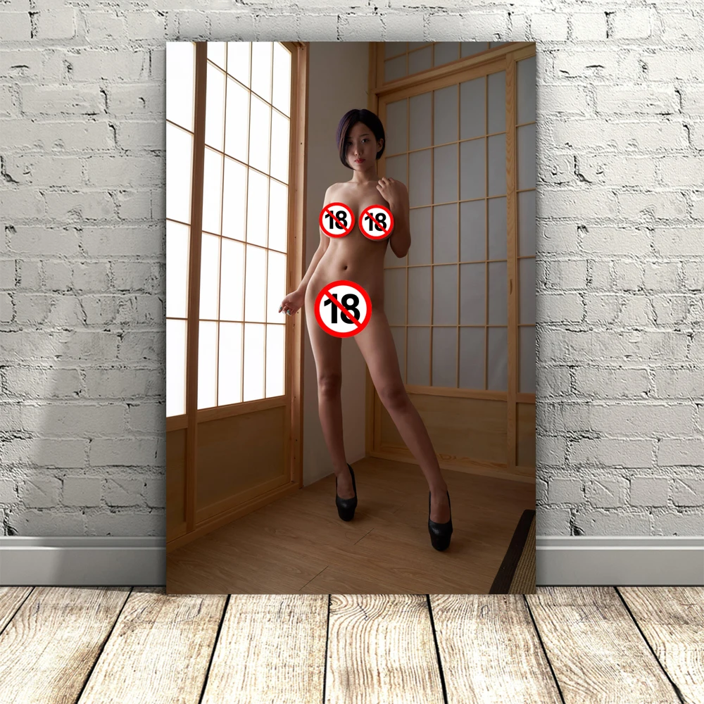 Asian Girl Big Tits Japanese Pornstar Nakeds Wall Art Painting Unframe Canvas Posters and Prints For Home Living Room Decor