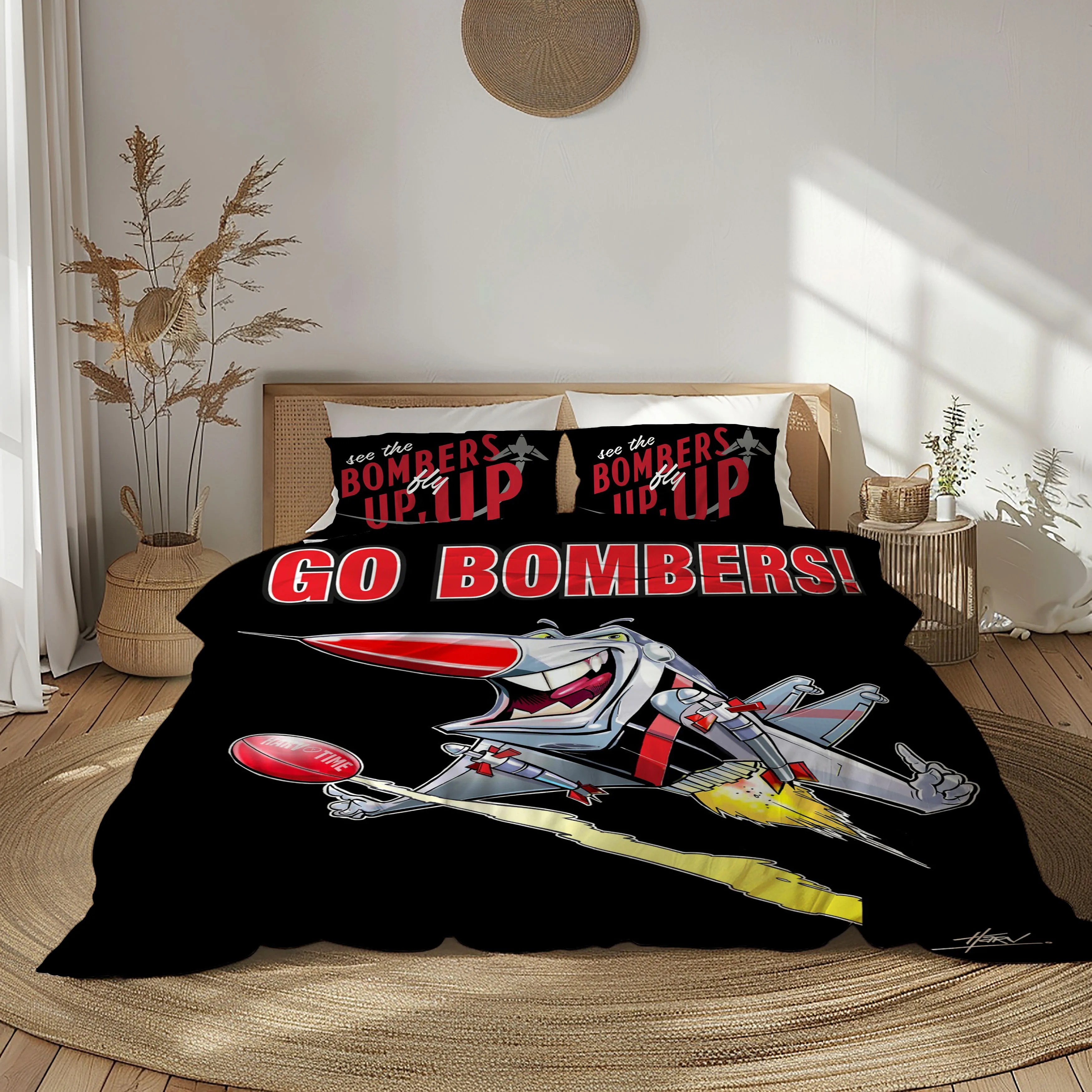 

Комплект постельного белья GO Essendon Bombers Fanart: пододеяльник и наволочки для кроватей King, Queen, Double, Full, Twin, Single