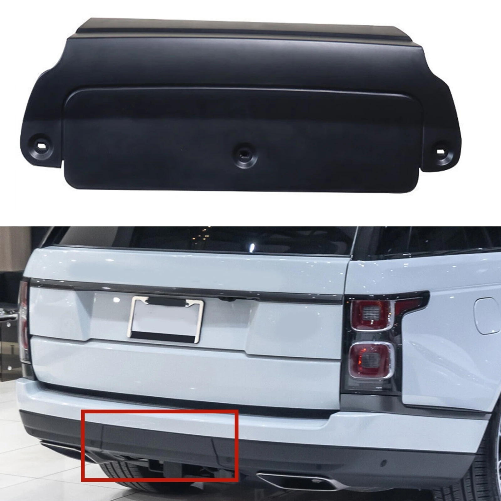 For Land Rover Range Rover L405 2013-2018 Rear Bumper Spoiler Skid Plate Protector Tow Hook Trailer Cover Cap LR037895, LR056298