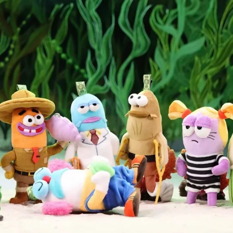 

POPMART SpongeBob SquarePants Bikini Bottom Residents Funny Plush Blind Box Keychain Series 2 Collectible For Anime Fans