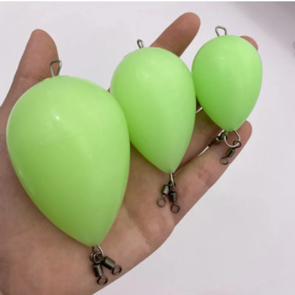 Bobber galleggiante da pesca pesca notturna 1 pz galleggiante da pesca acrilico verde uovo luminoso di alta qualità Multi-Size durevole