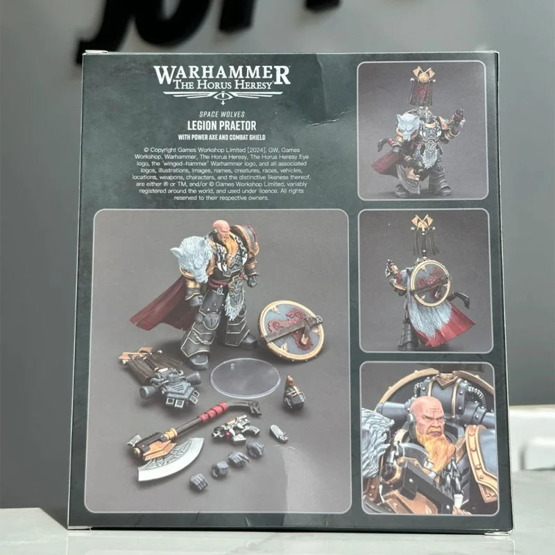 JOYTOY Space Wolves Legion Praetor مع فأس الطاقة ودرع القتال 1/18 شخصيات الحركة Warhammer30K Leman Russ Ragnar Blackmane