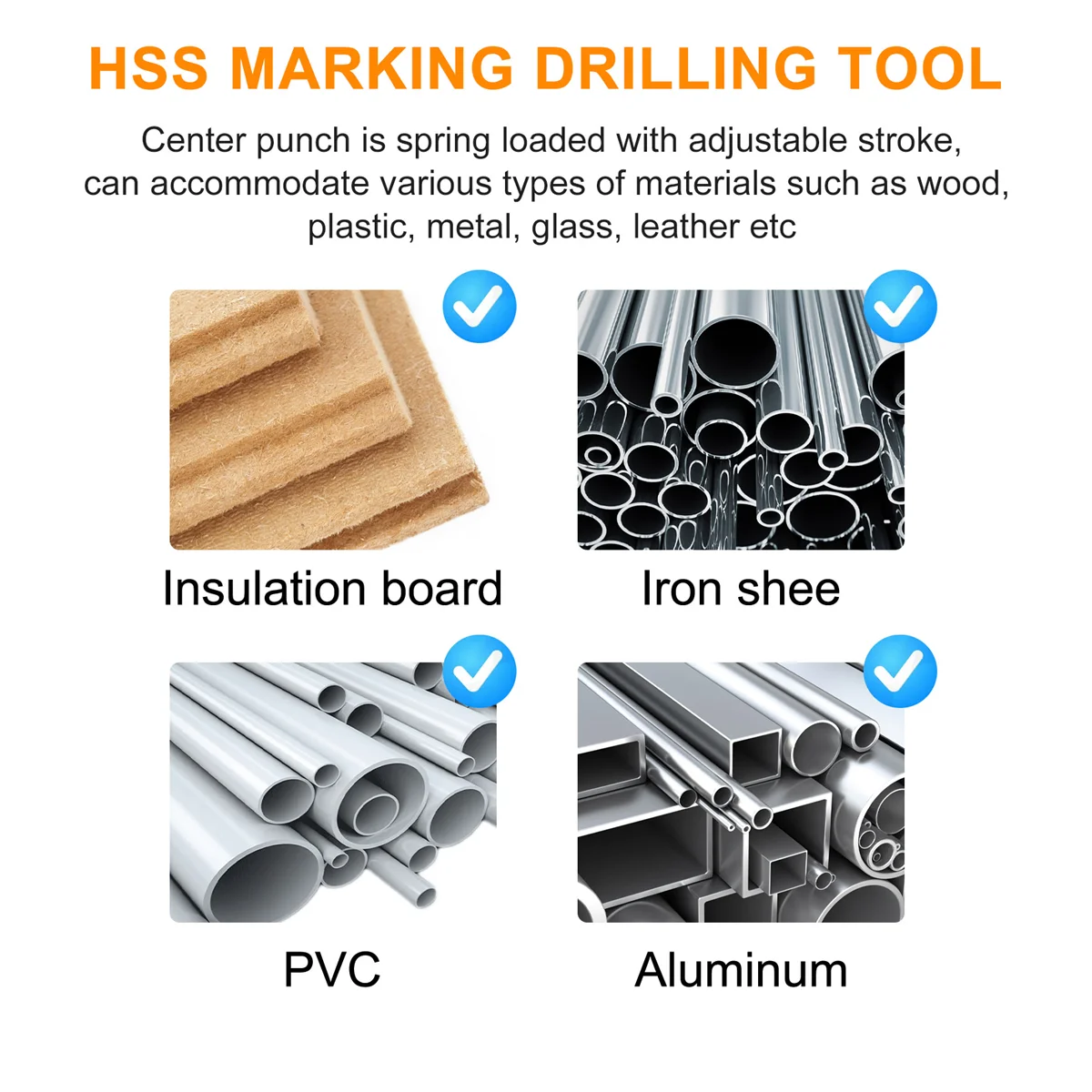 1ชิ้น hss ศูนย์หมัดสเตเตอร์เจาะอัตโนมัติศูนย์หมุดเจาะสปริงโหลดเครื่องมือเจาะที่มีการป้องกัน