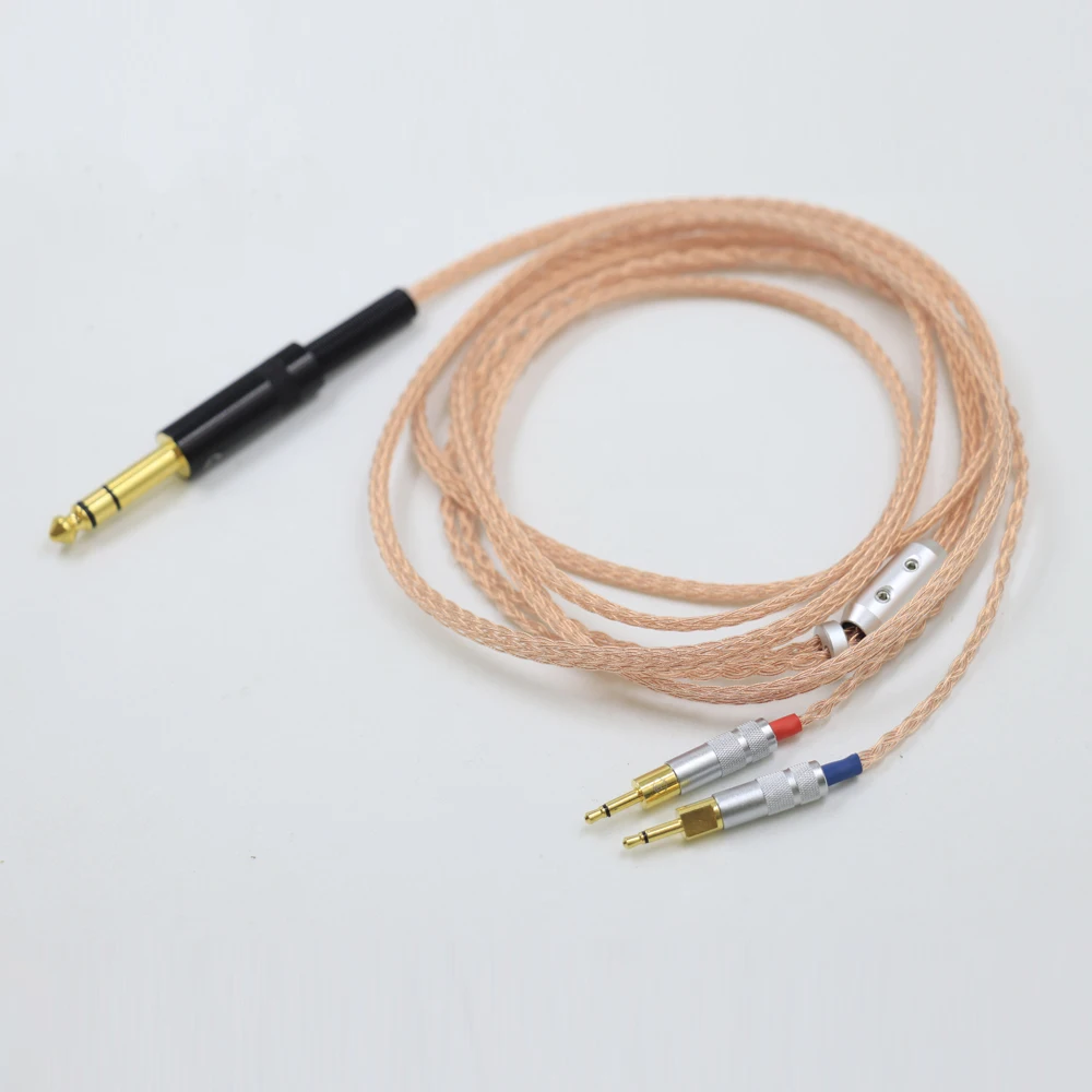 6.35mm 3.5mm 2.5mm 4.4mm XLR 16 Cores UPOCC Single Crystal Pure Copper Headphone Cable For Sennheiser HD700 hd 700 Earphone Cord