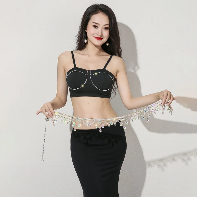 2024 Women Rhinestone Belt Shiny Diamond Crystal Ladies Waist Chains Jewelry Belly Dance Costume Accessory