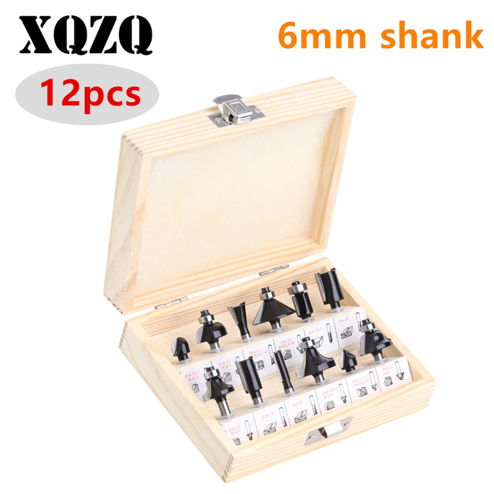 

12PCS 6mm Shank Router Bit Set Trimming Straight Milling Cutter Wood Bits Tungsten Carbide Cutter