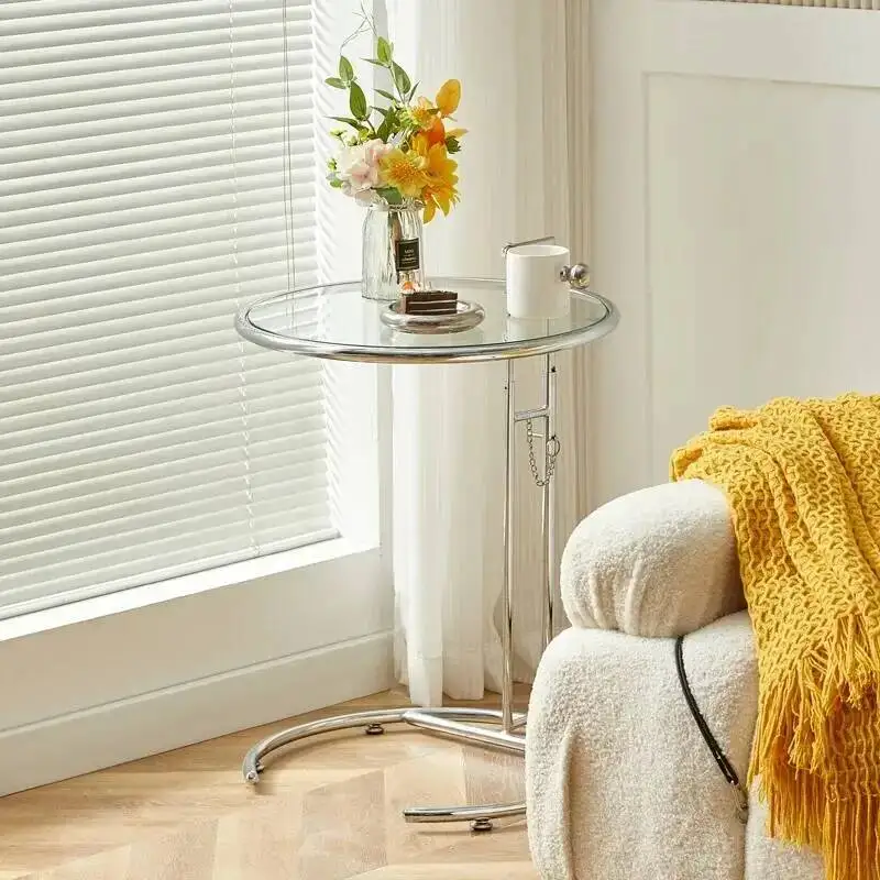 

Креативные С-образные скандинавские столы: подъемный прозрачный кофейный столик, стеклянный придиванный столик, геометрические креативные круглые столы-мебель