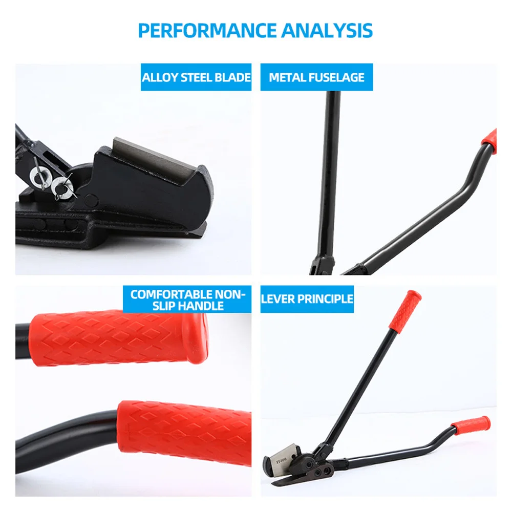 H400/H410 Long Handle Steel Belt Scissors Head Steel Belt Cutting Tool Iron Belt Unpacking Scissors Double-Sided Cutter 2025 NEW