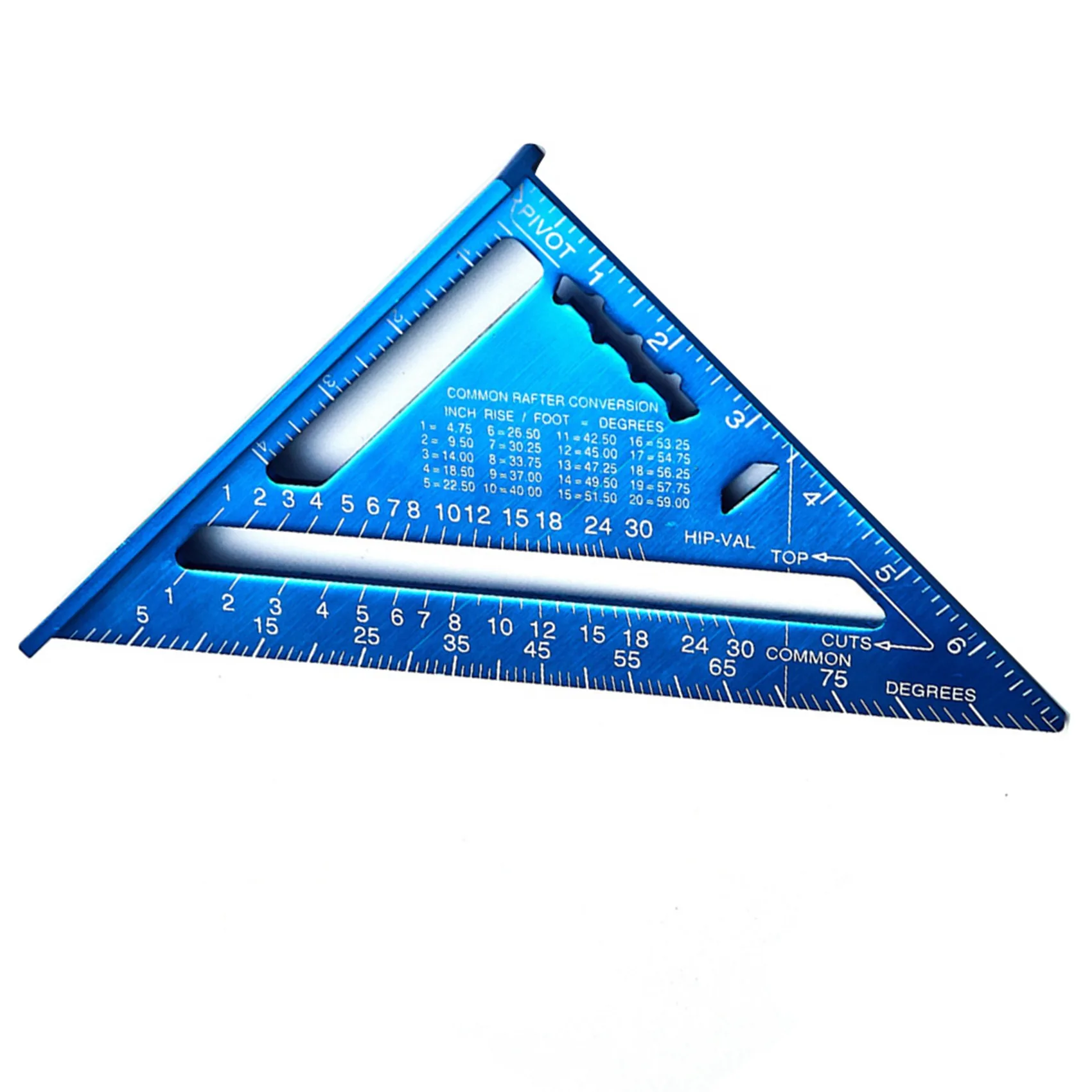 -ESTR Juego de brocas helicoidales con mango de 3/4/5/6/6,5/8 mm con regla de Tres Esquinas de 90 grados Regla angular de aleación de aluminio pulgadas