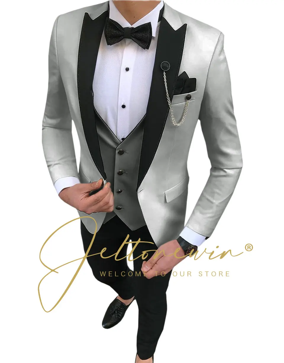 

Suit Men Slim Formal Suit Blazer Vest Pants Set 3 Piece Mens Suit Suit Costume Homme Wedding Suits For Men Terno Masculino