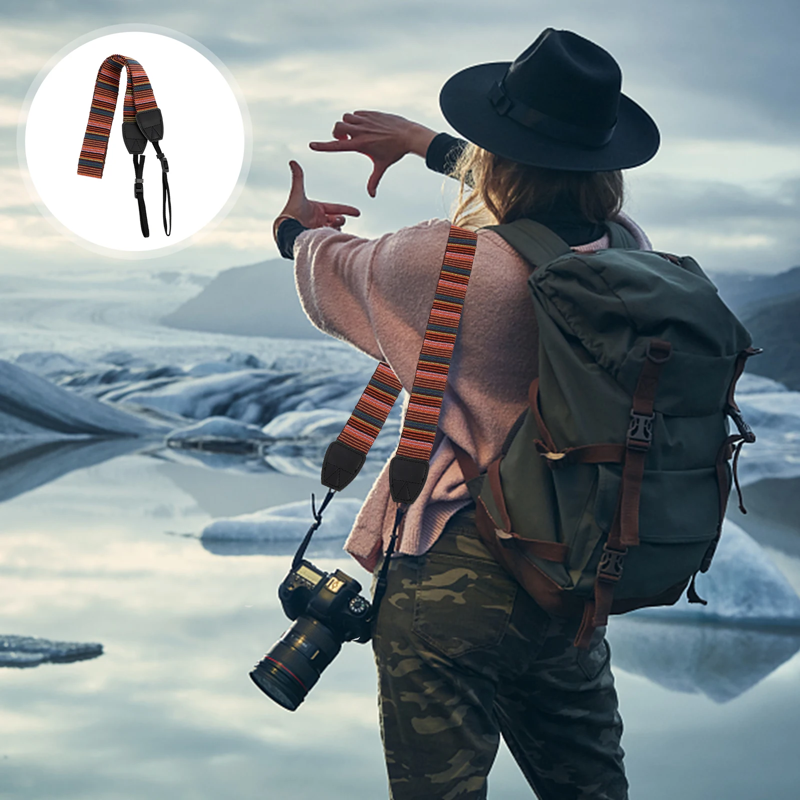 

2pcs Adjustable Camera Shoulder Strap Premium Wear-Resistant Comfort Sling Belt For Travel Outdoor Sports Camera Sling Strap