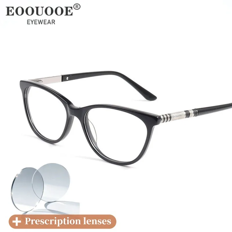 

Acetate with metal design spring for women's glasses optical myopia lenses anti reflection prescription recipe customization