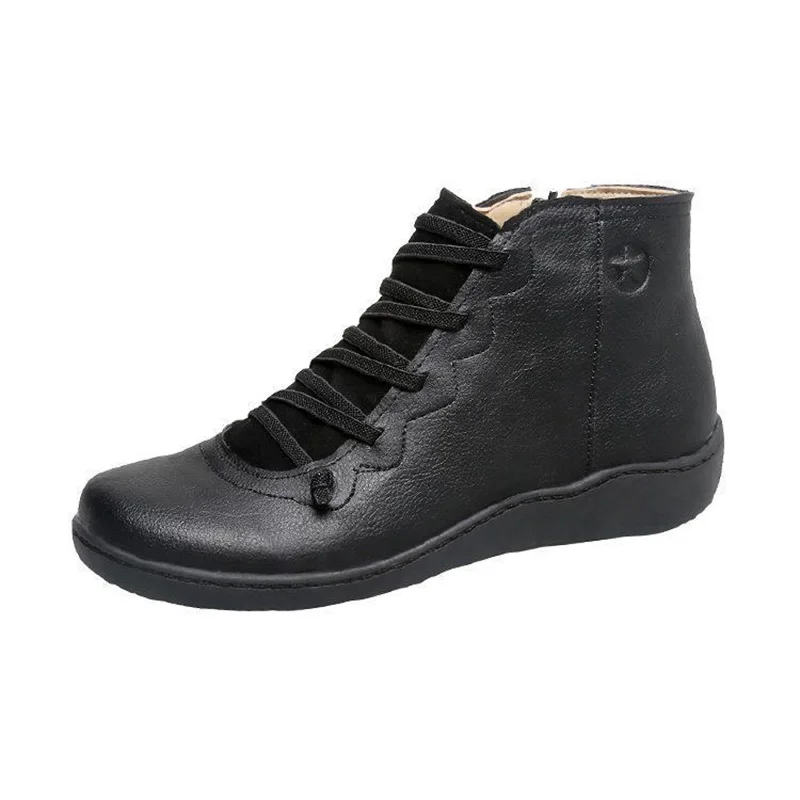 Lynjacye Side Zipper Women Casul Boots Solid Color  Fashion British Style Riding Short Classic PU Leather Ankle Boots