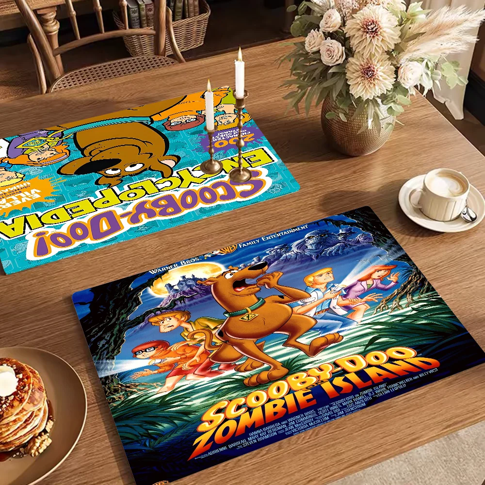 Cartoon Scooby D-Doo Table Drain Pad Tabletop Absorbent Draining Mat Tableware Mats Placemats For Table Decor