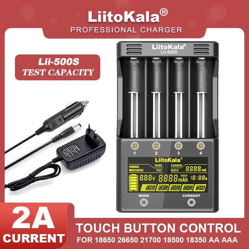 Liitokala Lii-500 Lii500S LiiS8 Multifunction LCD 3.7V 18650 18350 18500 21700 14500 26650 16340 AA NiMH Lithium Battery Charger