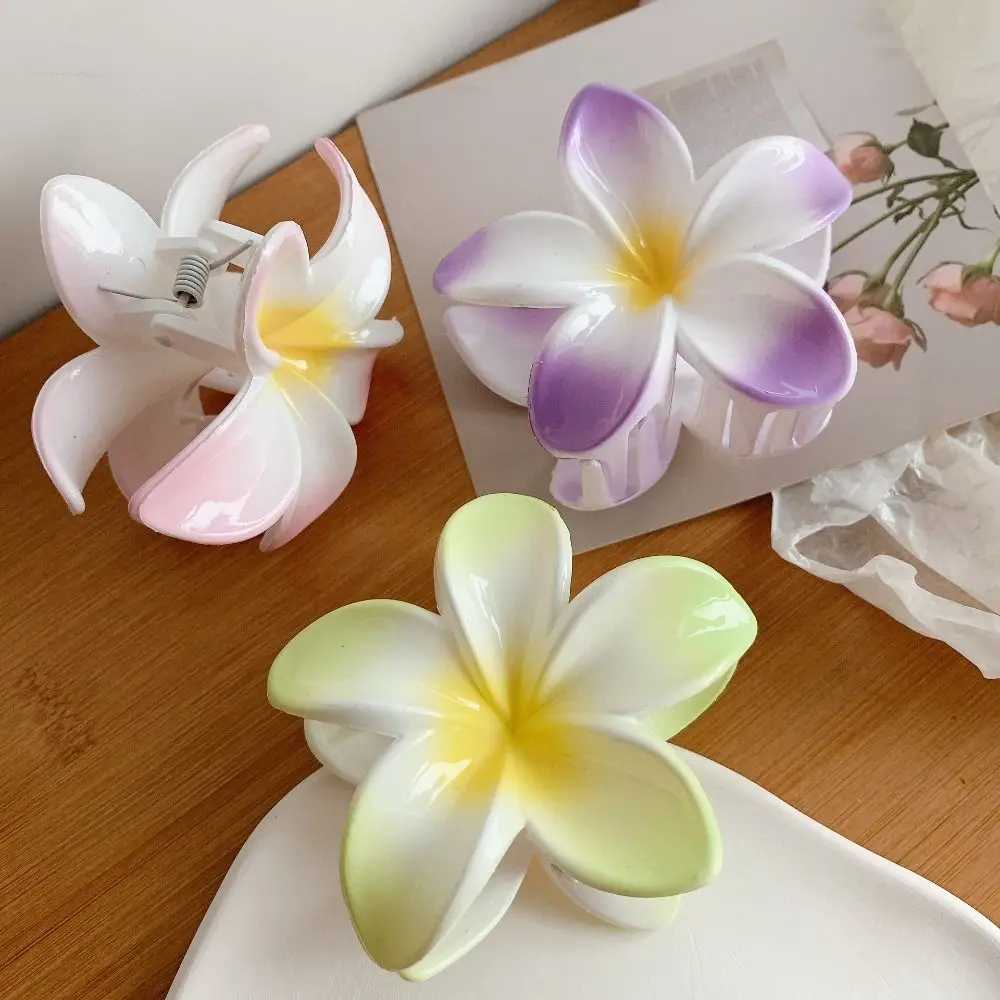 Haai Clip Haarklauw Haaraccessoires Bohemian Styling Plumeria Bloemvorm Haarspeldjes Plastic Kleurrijke Haarclip Vrouwen