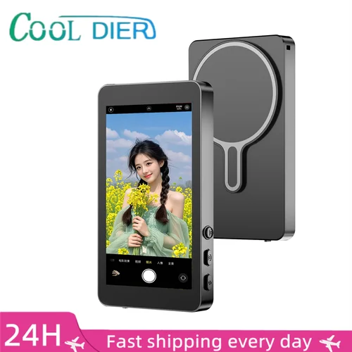 Imagen 2 del producto Monitor Magnético para Teléfono con Grabación de Video para iPhone y Android, Control Remoto Bluetooth, Cámara Trasera para Selfies, Vlog y Transmisión en Vivo