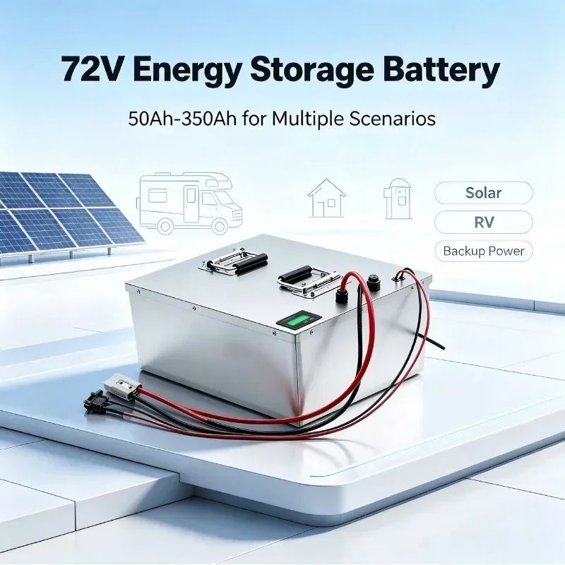 High Capacity 72V LiFePO4 Battery Pack 50Ah To 300Ah Deep Cycle Lithium Pack for 3KW 7KW 10KW 14KW Sightseeing Bus Electric Vehi