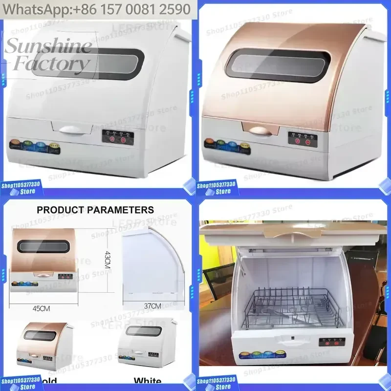 New Style Portable Countertop Dishwasher PTC Hot Drying with Ozone Disinfection Electric Freestanding Home Use