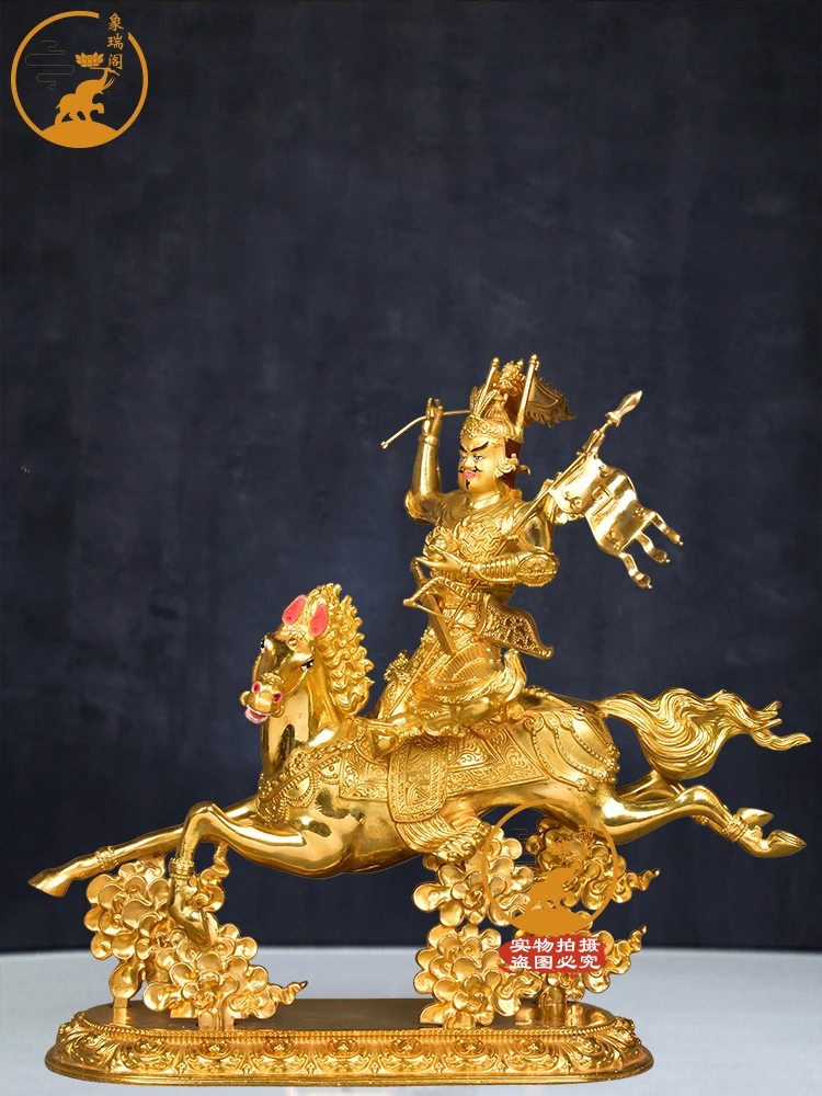 

Gesar King ornament Taiwan pure copper gilded Tibetan secret sect boutique home precision grade bronze statue