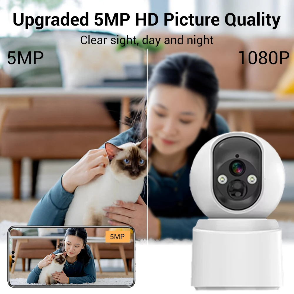 PEGATAH 5MP IP Camera 10X Zoom Baby Monitor Built-in Battery Wifi Wireless PTZ HD Human Detection Cam Secuiry Surveillance Video