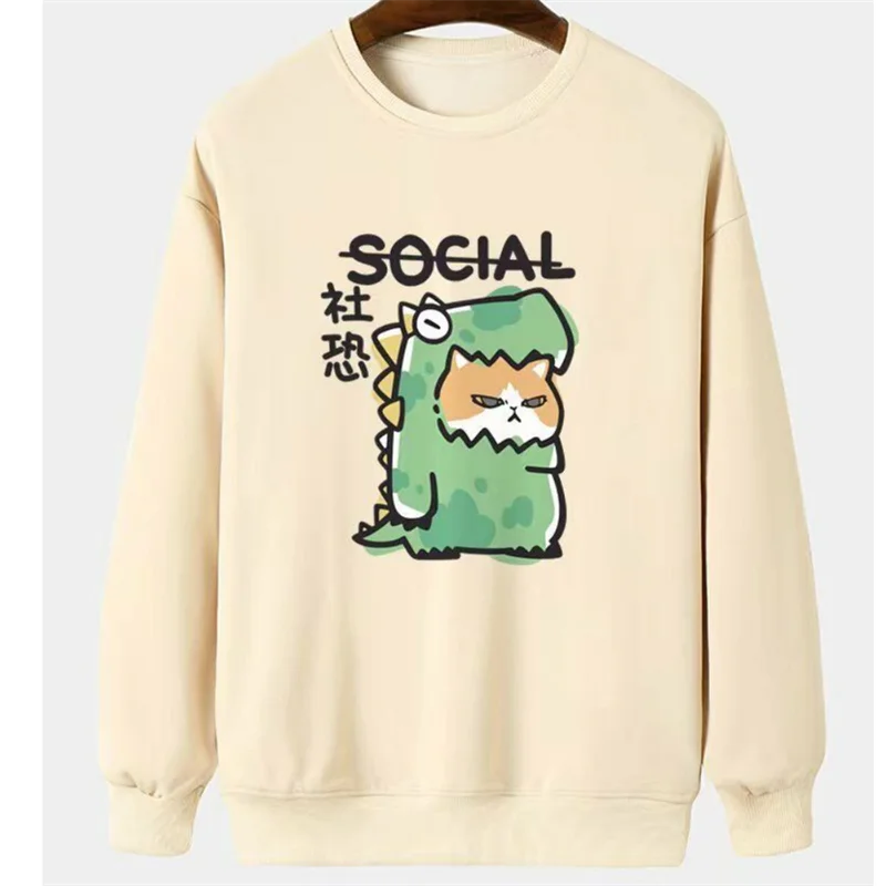 Cute Cats Pattern Sweatshirt Spring Autumn Fashion Casual Long Sleeve Men Women 3D Printed Hoodies Loose Harajuku Pullovers Tops