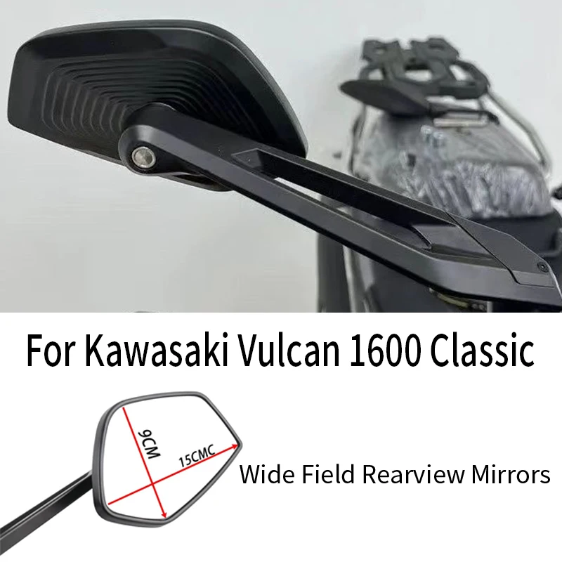 

For Kawasaki Vulcan 1600 Classic Motorcycle Rearview Mirrors Wide Vision Aluminum Alloy Side Mirrors Anti-Shake Adjustable
