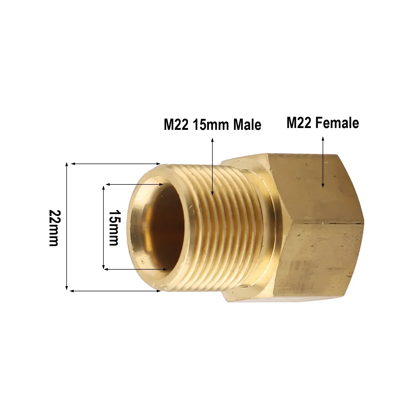 

Home Cleaning Brass Adapter Electric Pressure Washer Connector Brass Convert Metric Easy Installation Female Thread