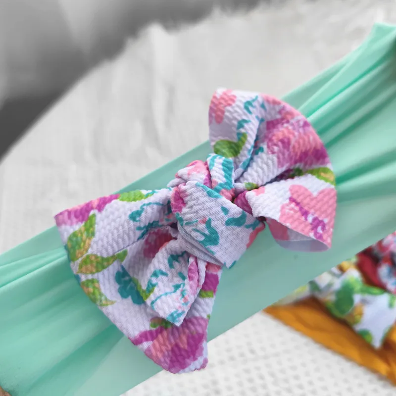 3Pcs/Set Baby Headbands Floral Bow Elastic Soft Newborn Headbands For Baby Girl Children Turban Infant Kids Hair Accessories