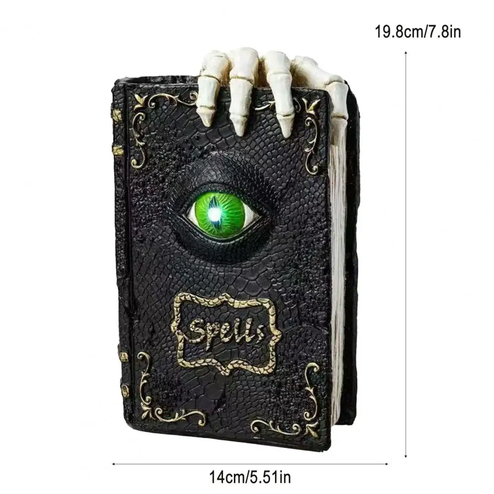 Halloween Resin Book Sculpture Ghost Hunter Hand Statue Decorative Figurine Spooky Devil Eye  Collectible Tabletop Ornament