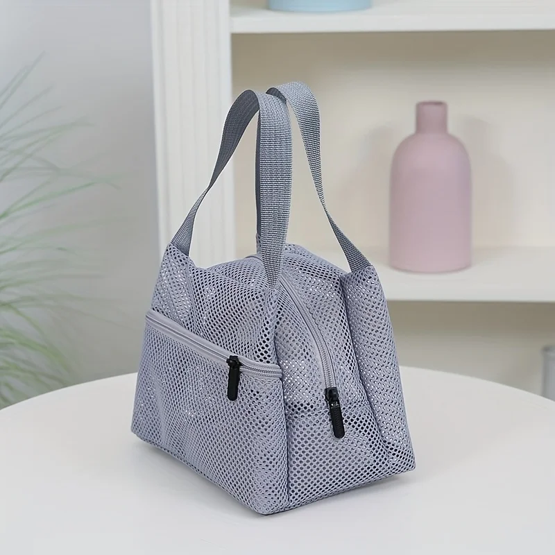 Sturdy Nylon Handbag Large Tote with Zipper, Spacious Work Travel Daily Use Bag for Moms Professionals 4 Colors