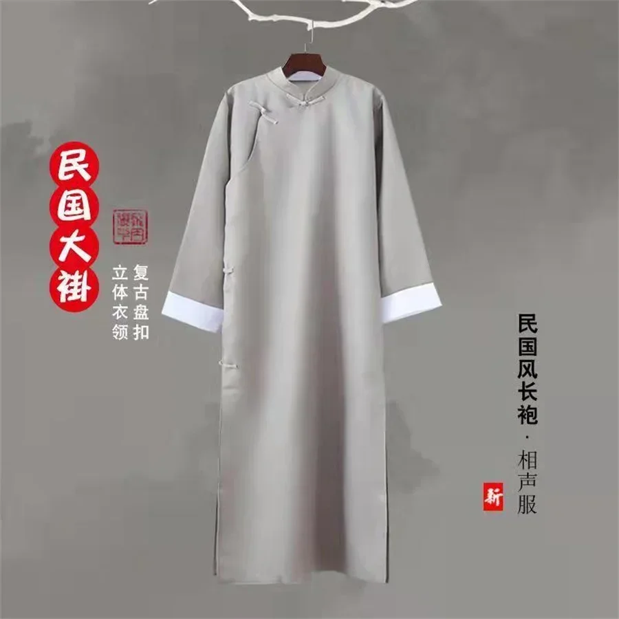 

2025halloweenCross Talk Hanfu Traditionele Chinese Tang Pak Mannen Kung Fu Tai Chi Gewaad Kostuum Cross Talk Gown Cheongsam