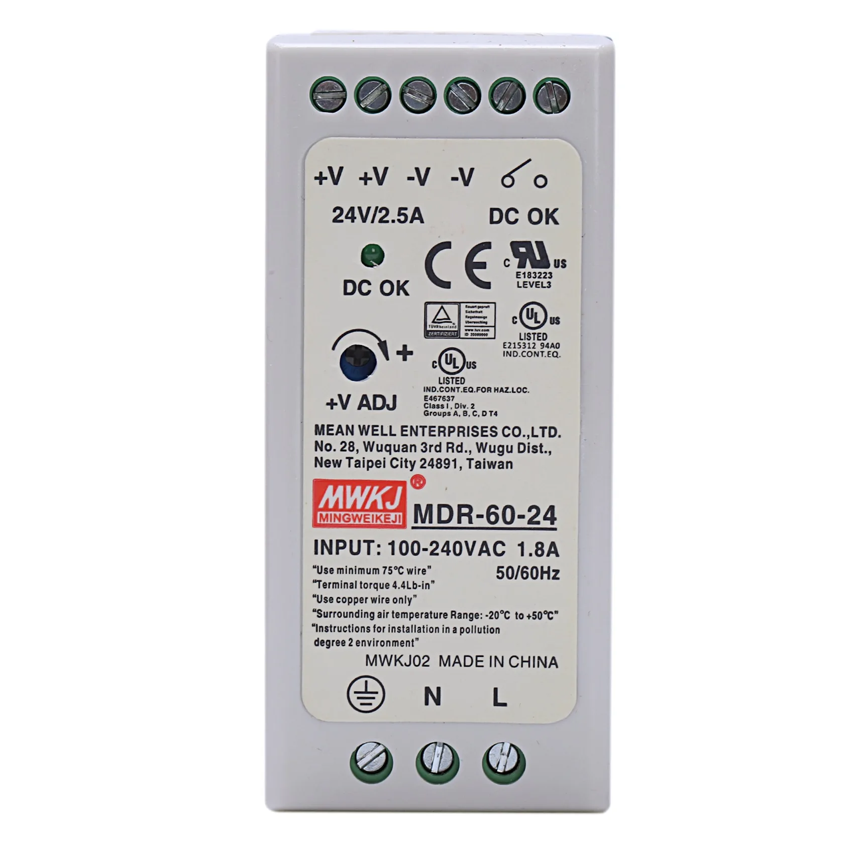 

T98C-4X MDR-60 24V 60W Din Rail Power Supply Ac-Dc Driver Voltage Regulator Power Suply 110V 220V