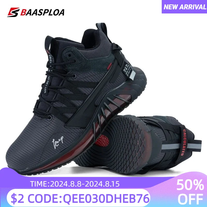 

Baasploa Winter Men Sneakers Plush Warm Casual Sneakers for Men Comfort Waterproof Increase Walking Shoes Male Antiskid Lace-Up