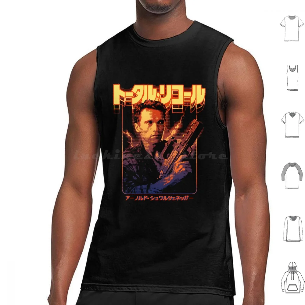 Total Recall : Douglas Quaid Tank Tops Vest Sleeveless 80S 80S Movies Action Android Arnie Arnold Arnold Schwarzenegger