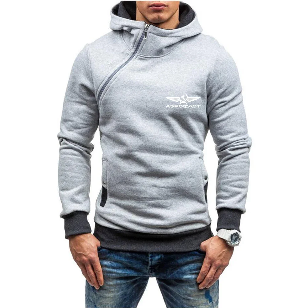 2024 Aeroflot Aviation Russe Pilote Aerospace Spring and Autumn Men Five-color Diagonal Zipper Hoodie Popular Sportswear Top