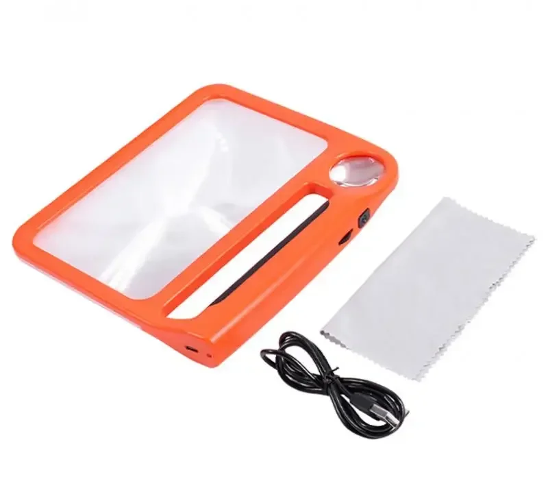 

USB Rechargeable 48 LED Magnifying Glass 5X/10X Handheld Illuminated Lens with Adjustable Light for Reading Inspection