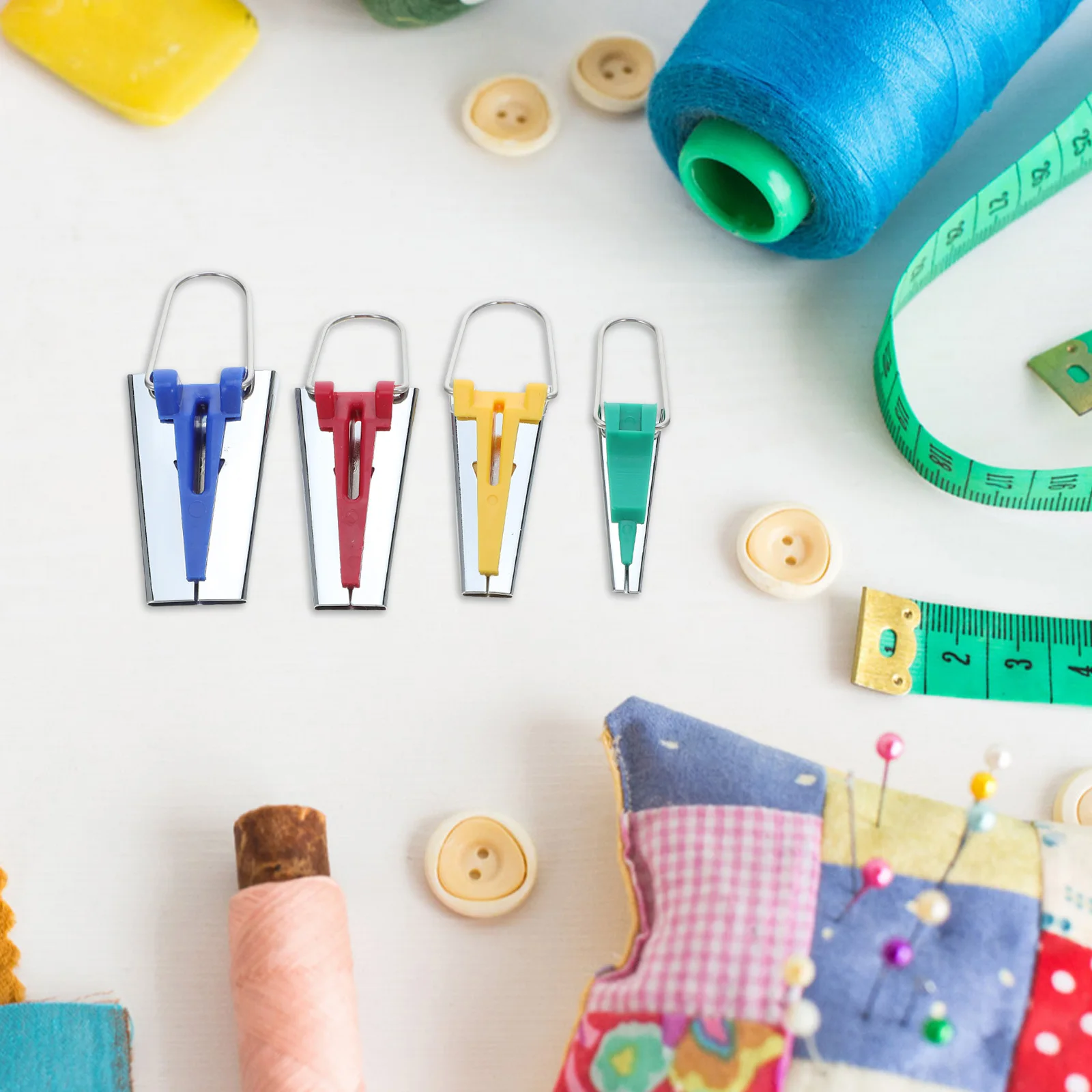 

1Set Bias Tape Maker 6mm 12mm 18mm 25mm Fabric Binding Tool Awl Sewing Quilting Craft Hemming Edge Roller Binding Trim