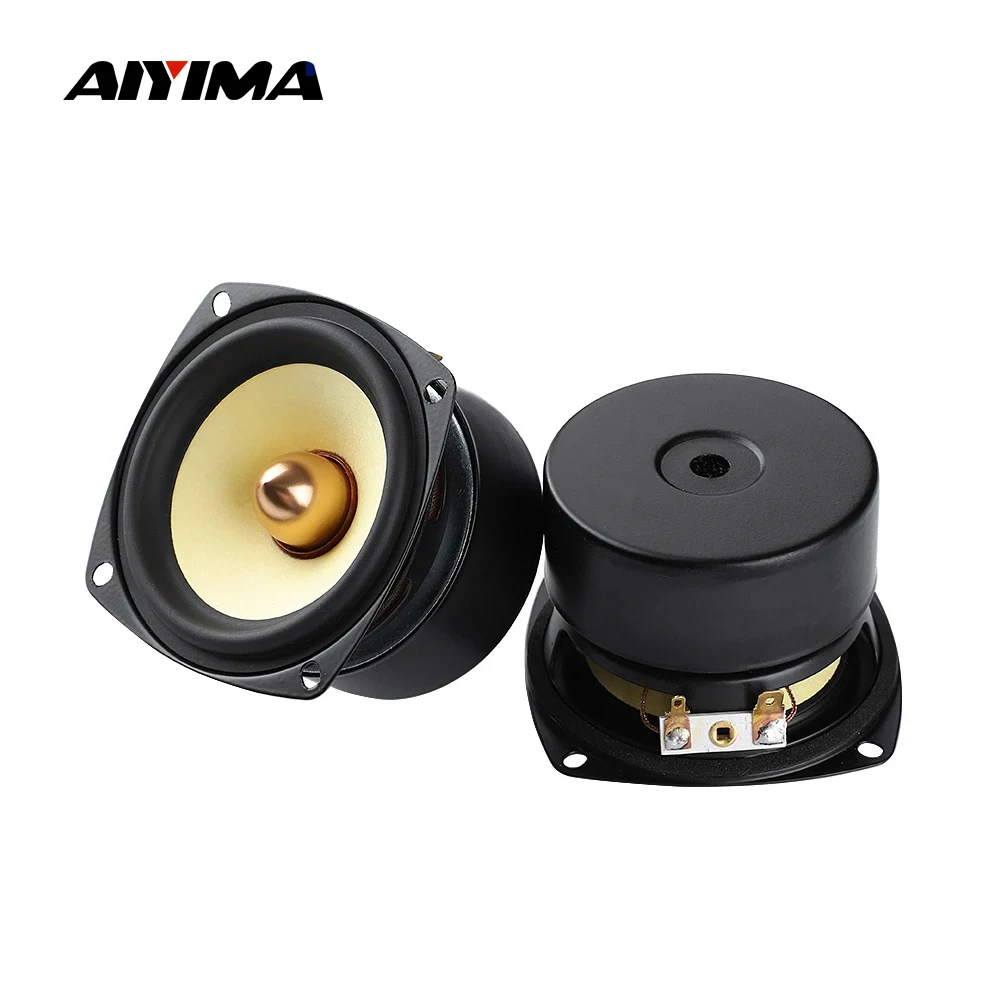AIYIMA 2 Stück 3 Zoll Tragbare Breitband-Lautsprecher 4 8 Ohm 25W HiFi Bullet Regallautsprecher DIY Heim-Verstärker Audio-Verstärker