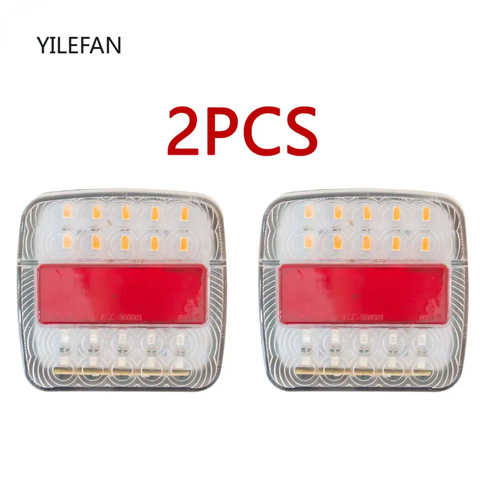 

2pcs 12V Trailer Truck Caravan Lorry Taillight Tail Light Number Plate Light Rear Reverse Brake Stop Lamp Truck Accessories