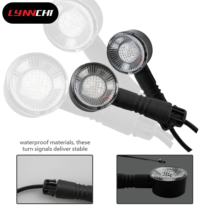 

LYNNCHI Motorcycle PC Plastic Taillight Turn Signal Lamp G6 For Electric Bicycle Guide Indicator Light Motocross Accessories