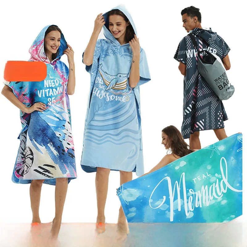 

Пляжное полотенце-халат для серфинга и дайвинга с защитой от солнца, теплая верхняя одежда для мужчин и женщин, полотенце-накидка для плавания, Hot Mango