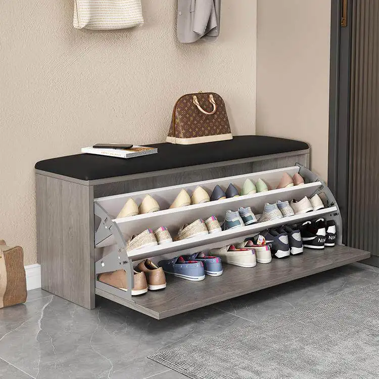 Entry shoe change stool shoe cabinet integrated can sit at home entrance shoe stool with storage against the wall tipping bucket