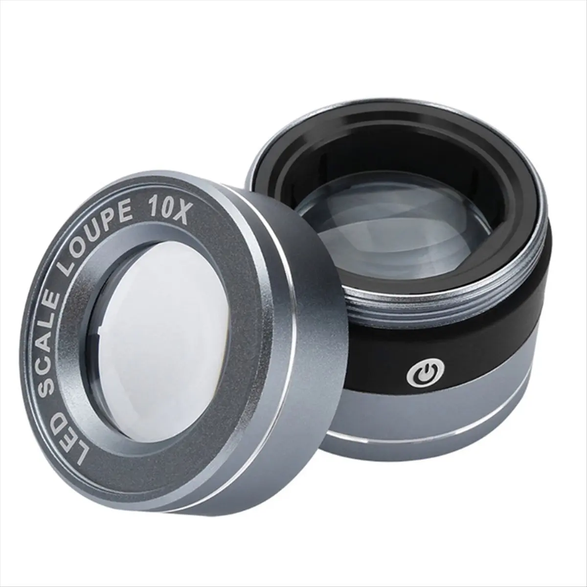 CH◆☆§Magnifying Glass Metal Full Metal Microscope Loupe LED Scale Loupe USB Charging Pocket Reading for Read Map Drop~HOT SALE