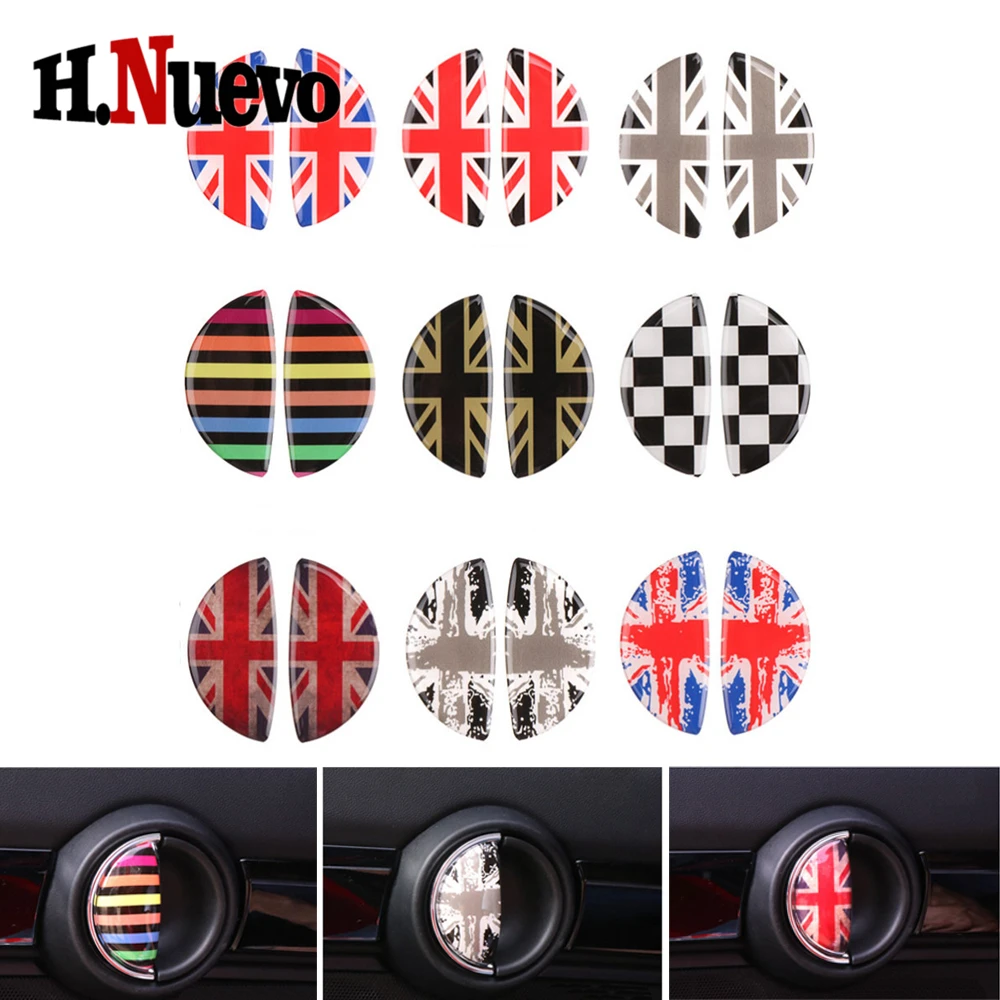 

2Pcs Car Door Handle Sticker Crystal Epoxy Car Interior Decoration Decal For MINI COOPER Countryman F55 F56 F60 Car Accessories