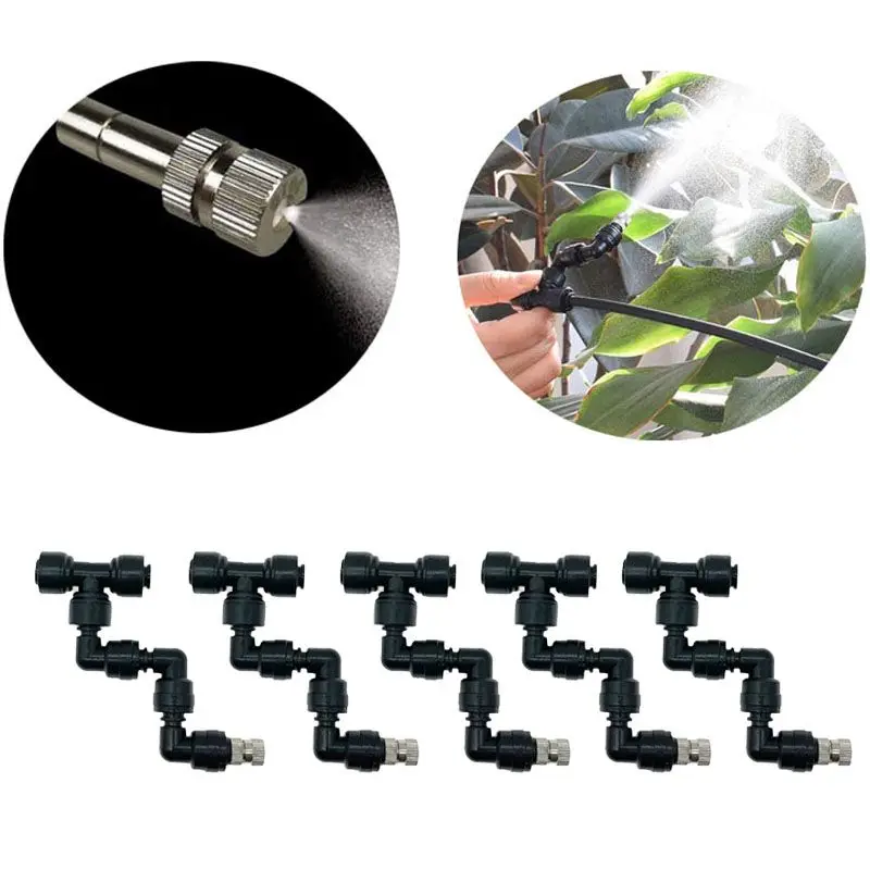 360° Adjustable Mist Cooling System Nozzles Water Sprayers Connectors Brass Fogger For Pets Reptiles Ecological 5 Pcs