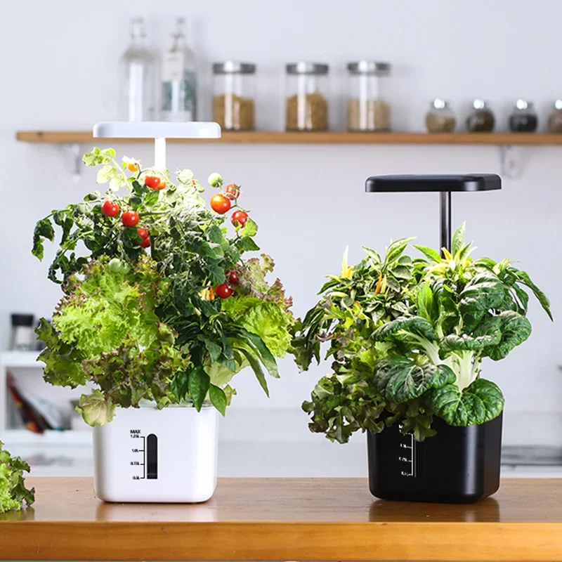 Growing System Indoor Garden 4 Pods Herb Plants Germination Kit with Full-Spectrum LED Grow Light Height Adjustable