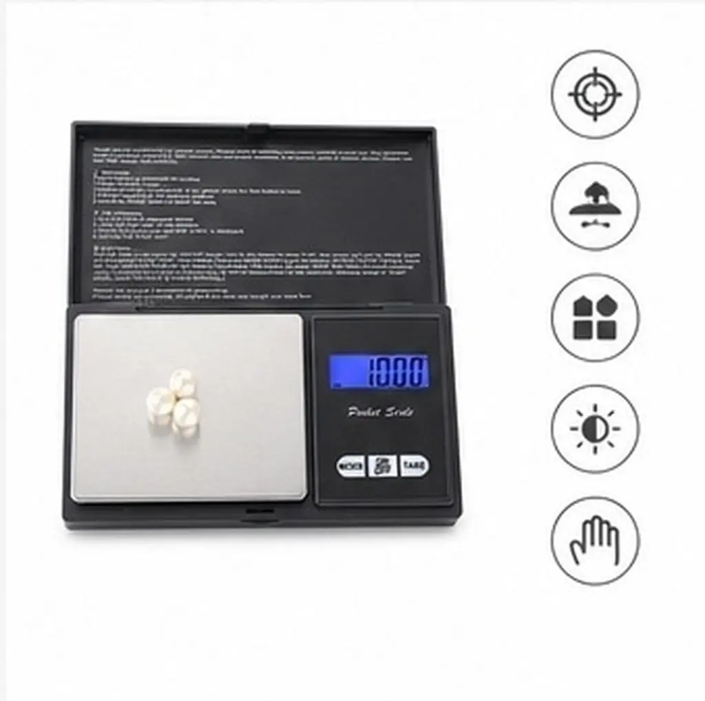 Digital Jewelry Scale 500G 0.01g High Precision Pocket Scale with Tare Counting Auto Calibration Backlight LCD for Gems Coins