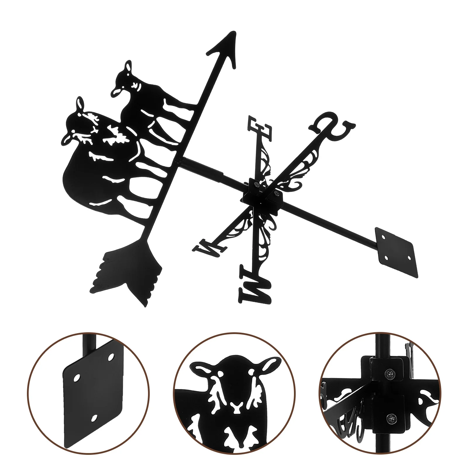

Decorative Sheep Weather Vane Iron Wind Indicator for Garden Yard Roof Mount Outdoor Lawn Weathervane Patio Decor Direction Tool