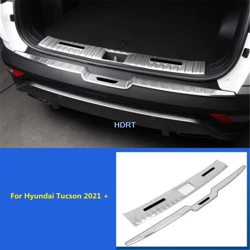 

Car Styling Protector Decoration Accessories For Hyundai Tucson 2021 + Rear Trunk Plate Inside Outside Bumper Cover Boot Guard